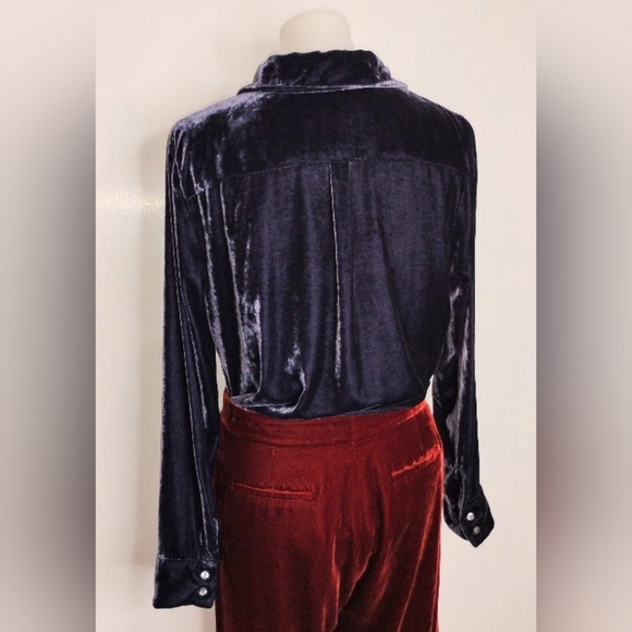 PLUM VELVET BLOUSE - Picture 2 of 9